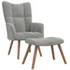 Image de Chaise de relaxation avec repose pied Gris clair Velours