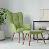 Image de vidaXL Chaise de relaxation avec repose-pied Vert clair Velours