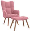Image de Chaise de relaxation avec repose pied Rose Velours