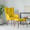 Image de vidaXL Chaise de relaxation avec repose-pied Jaune moutarde Velours