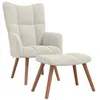 Image de Chaise de relaxation avec repose pied Blanc crème Velours