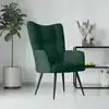 Image de vidaXL Chaise de relaxation Vert foncé Velours