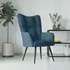 Image de vidaXL Chaise de relaxation Bleu Velours
