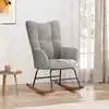 Image de vidaXL Chaise à bascule Gris clair Velours