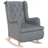 Image de Fauteuil avec pieds à bascule en bois d hévéa Gris clair Tissu