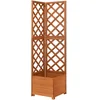 Image de vidaXL Bois de Sapin Massif Jardinière d'angle en Treillis Bac à Fleurs Pot de Plantes Jardin Balcon Terrasse Patio Extérieur 40x40x150 cm