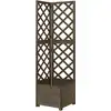 Image de vidaXL Jardinière d'angle en treillis Gris 40x40x150 cm Bois de sapin