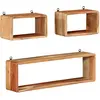 Image de vidaXL Ensemble d'étagères murales cube 3 pcs Bois d'acacia solide
