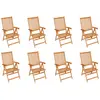 Image de vidaXL Chaises inclinables de jardin lot de 8 Bois de teck solide