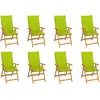 Image de vidaXL Chaises inclinables de jardin et coussins lot de 8 Teck solide