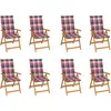 Image de vidaXL Chaises inclinables de jardin et coussins lot de 8 Teck solide