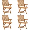Image de vidaXL Chaises pliables de jardin lot de 4 Bois de teck solide