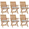 Image de vidaXL Chaises pliables de jardin avec coussins lot de 6 Bois de teck