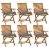 Image de vidaXL Lot de 6 Chaises Pliables de Jardin avec Coussins, Sièges de Terrasse, Chaises de Salle à Manger, Meubles de Patio Extérieur, Bois de Teck