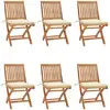 Image de vidaXL Chaises pliables de jardin avec coussins lot de 6 Bois de teck
