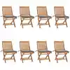Image de vidaXL Chaises pliables de jardin avec coussins lot de 8 Teck solide