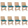 Image de vidaXL Chaises pliables de jardin avec coussins lot de 8 Teck solide