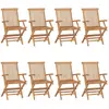 Image de vidaXL Chaises de jardin lot de 8 Bois de teck massif