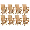 Image de vidaXL Lot de 8 Chaises de Jardin avec Coussins, Sièges de Terrasse, Chaises de Balcon, Meubles de Patio Extérieur, Beige Bois Teck Massif