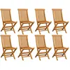 Image de vidaXL Chaises de jardin pliables lot de 8 Bois de teck massif
