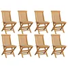 Image de Chaises de jardin et coussins beige lot de 8 Bois teck massif