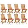 Image de Chaises de jardin et coussins rouge lot de 8 Bois teck massif