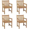 Image de vidaXL Chaises d'extérieur lot de 4 Bois de teck solide