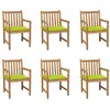 Image de vidaXL Chaises de jardin lot de 6 avec coussins vert vif Bois de teck