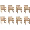 Image de vidaXL Chaises de jardin lot de 8 avec coussins beige Bois teck massif