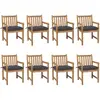 Image de vidaXL Chaises de jardin lot de 8 avec coussins anthracite Teck solide