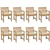 Image de vidaXL Chaises de jardin lot de 8 et coussins blanc crème Teck solide