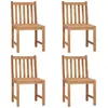 Image de vidaXL Chaises de jardin lot de 4 Bois de teck solide