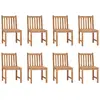 Image de vidaXL Chaises de jardin lot de 8 Bois de teck solide