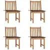 Image de vidaXL Chaises de jardin lot de 4 avec coussins Bois de teck massif
