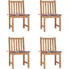 Image de vidaXL Chaises de jardin lot de 4 avec coussins Bois de teck massif