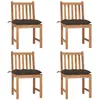 Image de vidaXL Chaises de jardin lot de 4 avec coussins Bois de teck massif