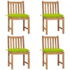 Image de vidaXL Chaises de jardin lot de 4 avec coussins Bois de teck massif