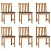 Image de vidaXL Chaises de jardin lot de 6 avec coussins Bois de teck massif