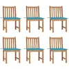 Image de vidaXL Chaises de jardin lot de 6 avec coussins Bois de teck massif