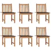 Image de vidaXL Chaises de jardin lot de 6 avec coussins Bois de teck massif