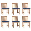 Image de vidaXL Chaises de jardin lot de 6 avec coussins Bois de teck massif