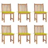 Image de vidaXL Chaises de jardin lot de 6 avec coussins Bois de teck massif