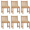 Image de vidaXL Chaises de jardin lot de 6 avec coussins Bois de teck massif