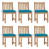 Image de vidaXL Chaises de jardin lot de 6 avec coussins Bois de teck massif