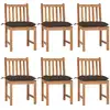 Image de vidaXL Chaises de jardin lot de 6 avec coussins Bois de teck massif