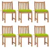 Image de vidaXL Chaises de jardin lot de 6 avec coussins Bois de teck massif