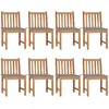 Image de vidaXL Chaises de jardin lot de 8 avec coussins Bois de teck massif