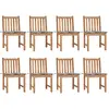 Image de vidaXL Chaises de jardin lot de 8 avec coussins Bois de teck massif