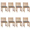 Image de vidaXL Chaises de jardin lot de 8 avec coussins Bois de teck massif