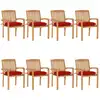 Image de vidaXL Chaises de jardin empilables avec coussins lot de 8 Teck solide